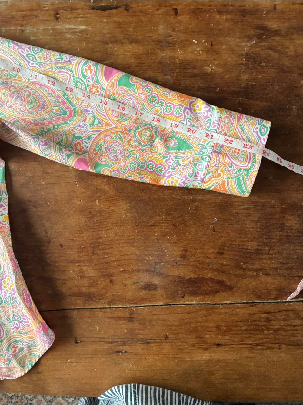 Chaps Classics Paisley Button Down Shirt | Pastel Preppy Cotton Blouse | Small - Picture 6 of 6